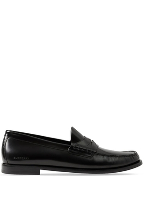 Burberry coin-detailing logo-debossed leather penny loafers - Black