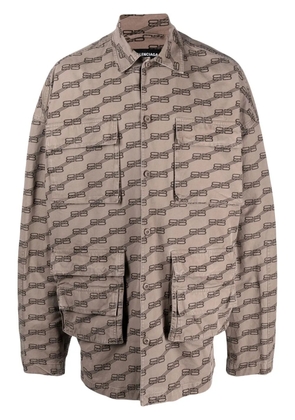 Balenciaga BB Monogram cargo shirt - Brown