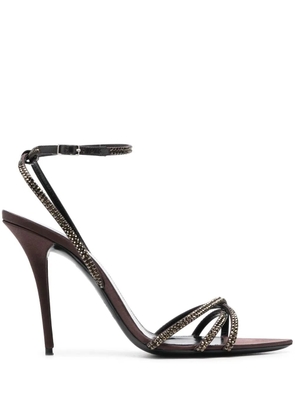 Saint Laurent 105mm Ava embellished sandals - Brown