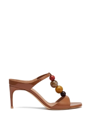 Malone Souliers Lena bead-embellished patent sandals - Brown