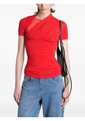 Marine Serre Moon ruched top - Red