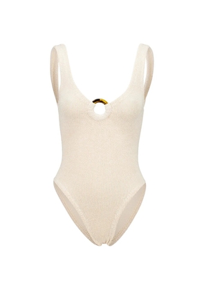 Hunza G Celine crinkled-effect swimsuit - Neutrals
