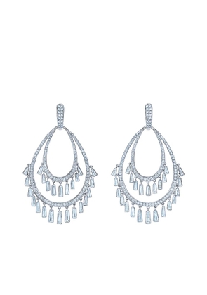 KWIAT 18kt white gold Legacy Flamenco diamond earrings - Silver