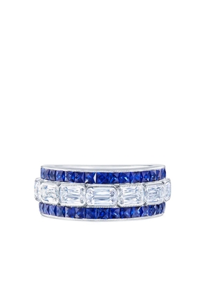 KWIAT Ashoka sapphire east-west partway band ring - Silver