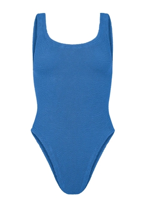 Hunza G square-neck textured swimsuit - Blue