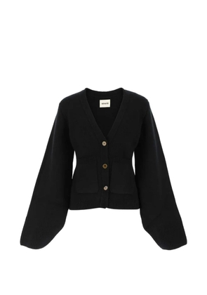 KHAITE Scarlet flared-sleeve cashmere cardigan - Black