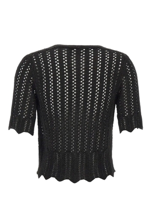 kaos openwork-knit scalloped-edge cardigan - Black