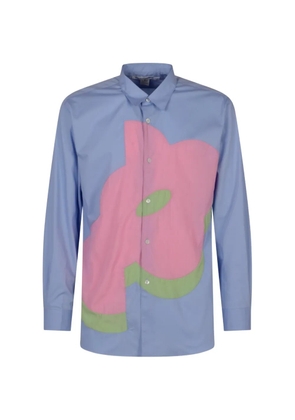 Comme Des Garçons abstract-patchwork shirt - Blue