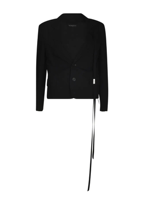 Ann Demeulemeester tie blazer coat - Black