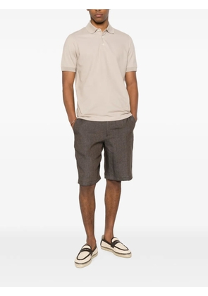 Canali linen shorts - Brown