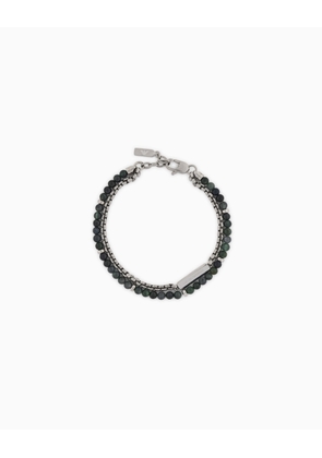 Emporio Armani Grass Agate Stainless Steel ID Bracelet