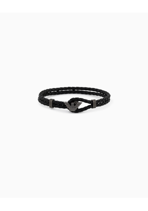 Gunmetal Leather ID Bracelet