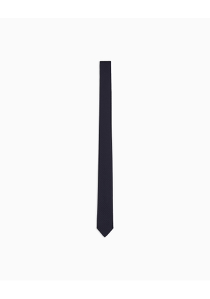 Pure silk tie with jacquard monogram