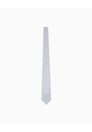 Pure silk tie with jacquard monogram