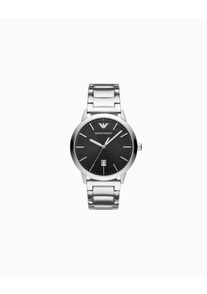 Stainless-steel watch with three hands and date display