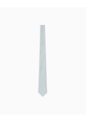 Pure silk tie with micro polka-dot jacquard