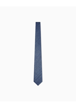 Pure silk tie with jacquard motif
