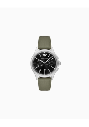 Chronograph Green Leather Strap Watch