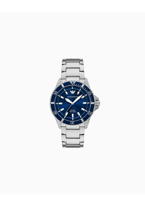 World Explorer Solar-Powered Three-Hand Stainless Steel Watch