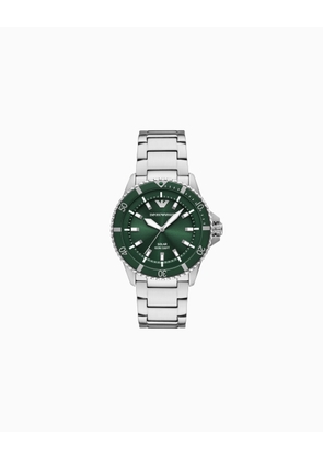 World Explorer Solar-Powered Three-Hand Stainless Steel Watch