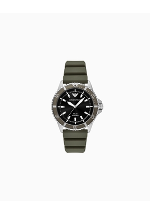 World Explorer Solar-Powered Three-Hand Green Silicone Watch
