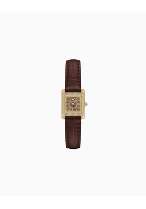 Two-Hand Brown Leather Watch