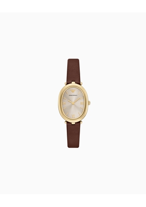 Two-Hand Brown Leather Watch