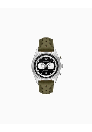 Chronograph Green Leather Watch