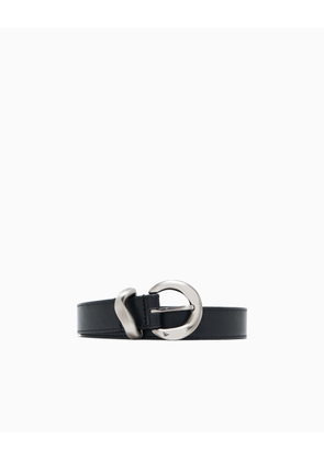 Smooth leather belt