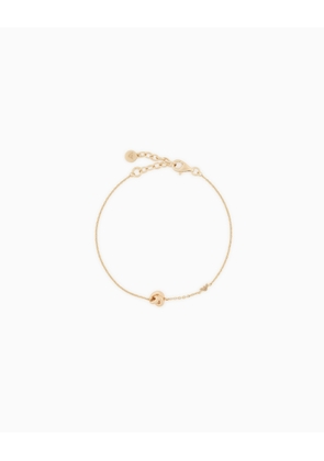 Yellow Gold-Tone Sterling Silver Knot Bracelet