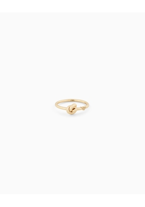 Yellow Gold-Tone Sterling Silver Knot Ring