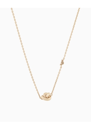 Yellow Gold-Tone Sterling Silver Knot Necklace