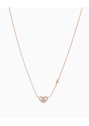 Rose Gold-Tone Sterling Silver Heart Necklace