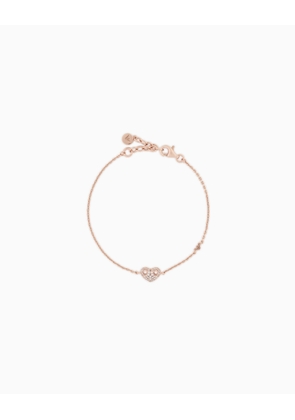 Rose Gold-Tone Sterling Silver Heart Bracelet