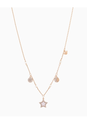 Rose Gold-Tone Brass Station Necklace
