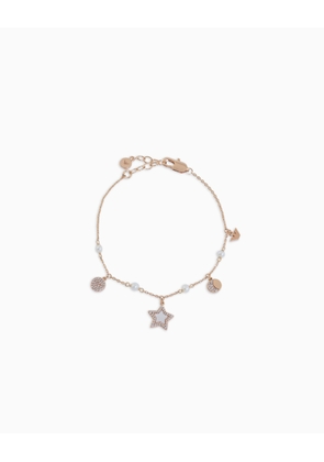 Rose Gold-Tone Brass Station Bracelet