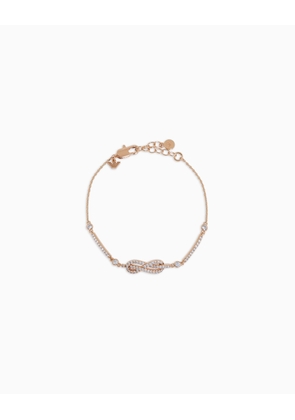 Rose Gold-Tone Brass Station Bracelet