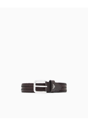Woven-leather belt