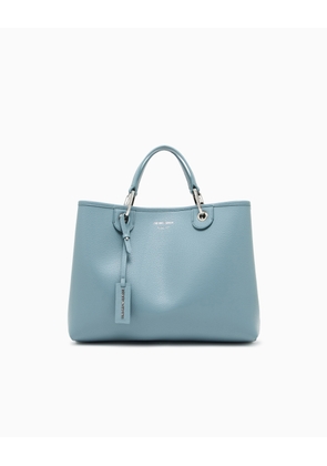 Shopping bag with a pebbled texture and dual top handles