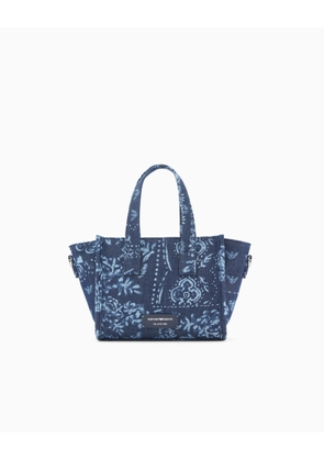 Small canvas shopper bag with a bandana print