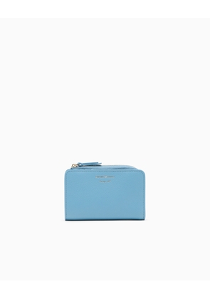 Textured leather billfold wallet with zip-around closure