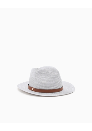 Woven raffia fedora hat