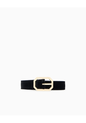 Smooth velvet belt with buckle