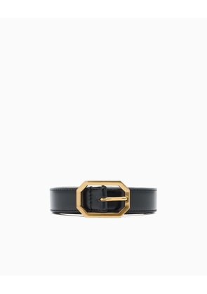 Belt with gold buckle
