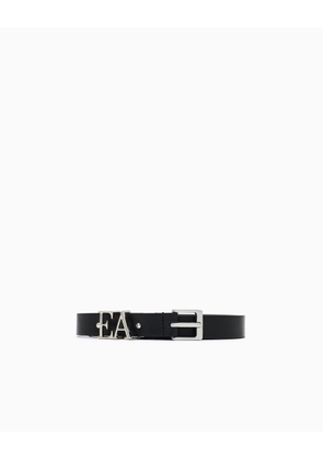 Smooth leather belt with moulded EA buckle