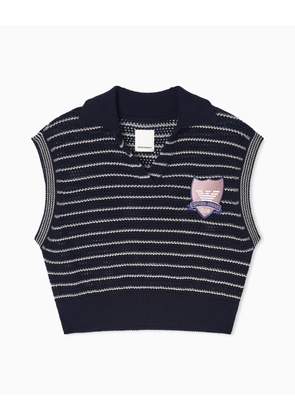 Eagle Club striped open-knit gilet