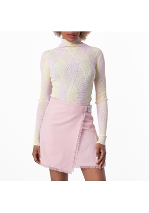 Burberry Argyle Cotton Silk Turtleneck Sweater