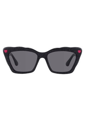 Betsey Johnson Smoke Cat Eye Ladies Sunglasses 10266329.CGR BLKSMK