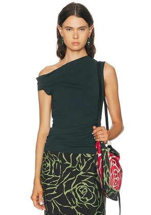 Dries Van Noten Henray Top in Dark Green - Dark Green. Size XS (also in ).