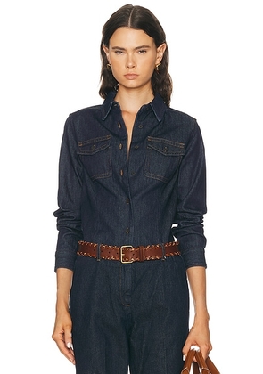 Dries Van Noten Cellie Shirt in Indigo - Blue. Size 38 (also in 34, 36, 40).